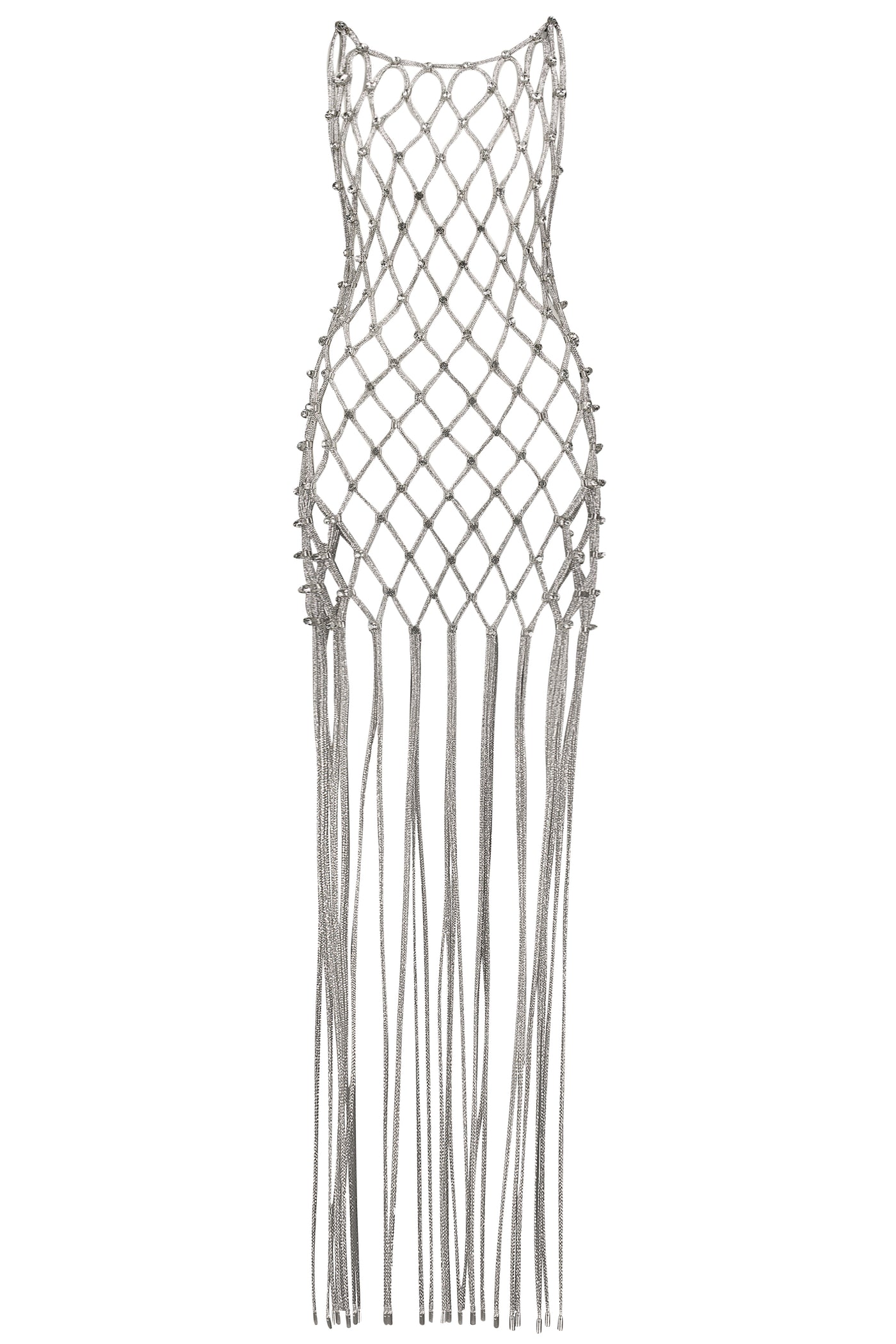 rope dress Ropes Blue/Gold / Medium Wooden bead accents at back DOMINQUE CRYSTAL ROPE DRESS