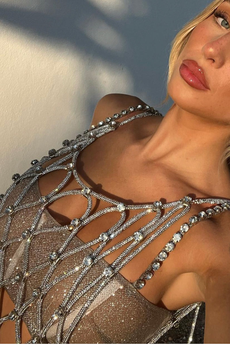 DOMINQUE CRYSTAL ROPE DRESS  joycioci